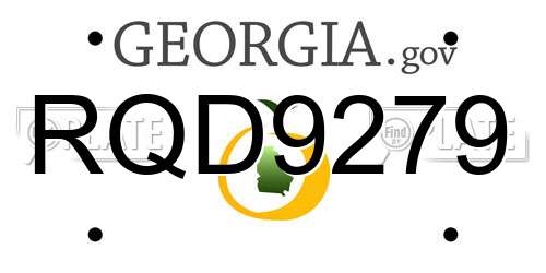 RQD9279 Georgia License Plate