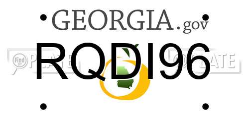 RQDI96 Georgia License Plate