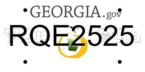 RQE2525 Georgia License Plate