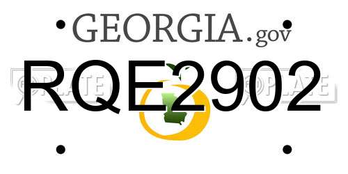 RQE2902 Georgia License Plate