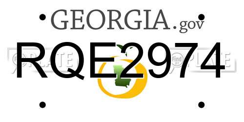RQE2974 Georgia License Plate