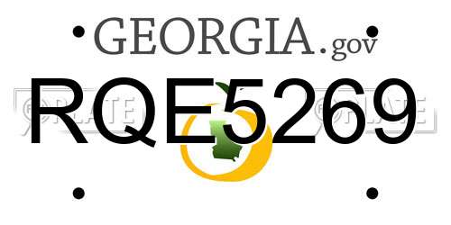 RQE5269 Georgia License Plate