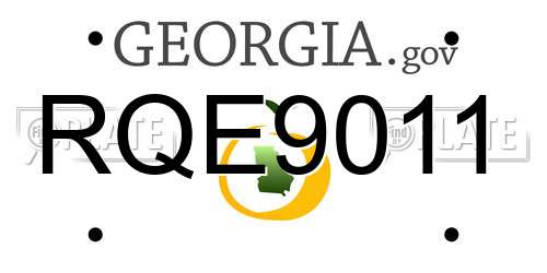 RQE9011 Georgia License Plate