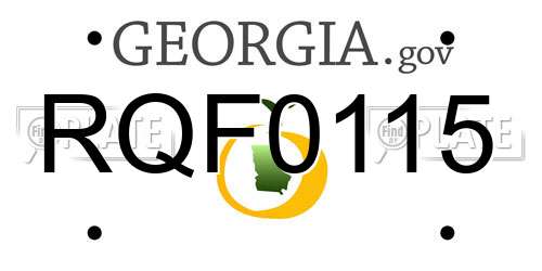 RQF0115 Georgia License Plate