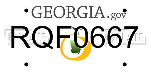RQF0667 Georgia License Plate