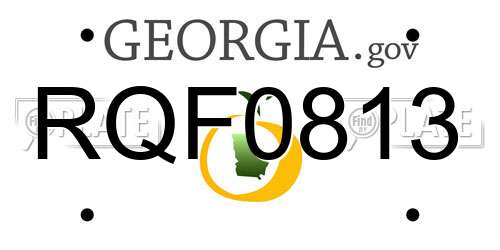 RQF0813 Georgia License Plate