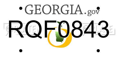 RQF0843 Georgia License Plate