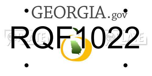 RQF1022 Georgia License Plate