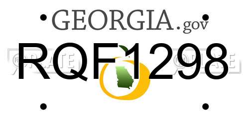 RQF1298 Georgia License Plate