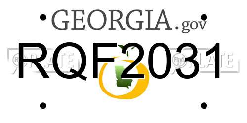 RQF2031 Georgia License Plate