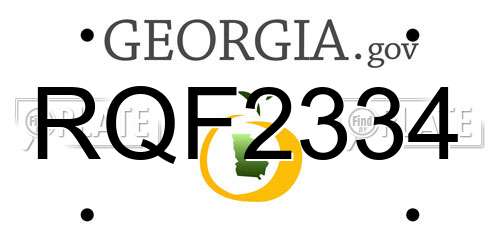 RQF2334 Georgia License Plate