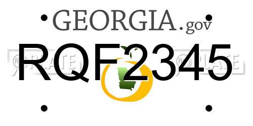 RQF2345 Georgia License Plate