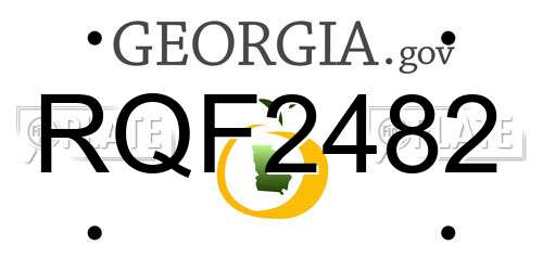 RQF2482 Georgia License Plate