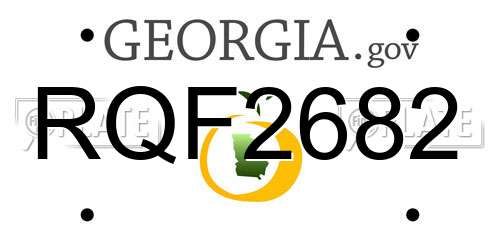 RQF2682 Georgia License Plate