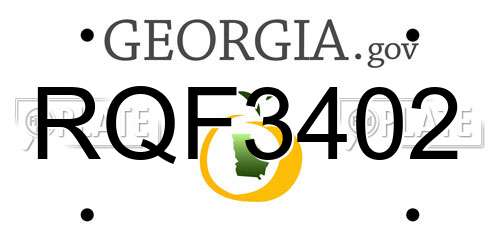 RQF3402 Georgia License Plate