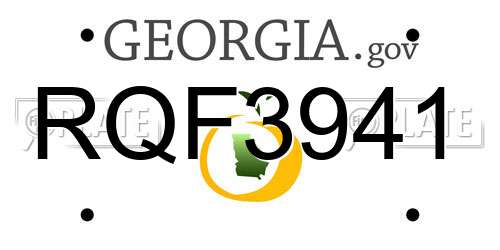 RQF3941 Georgia License Plate