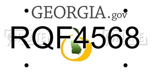 RQF4568 Georgia License Plate