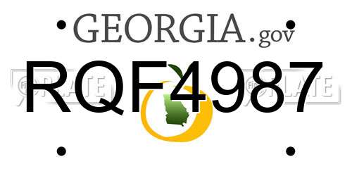 RQF4987 Georgia License Plate