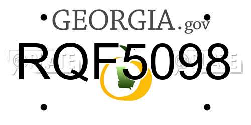 RQF5098 Georgia License Plate