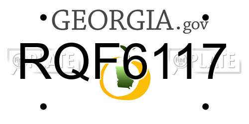 RQF6117 Georgia License Plate