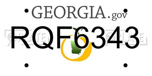 RQF6343 Georgia License Plate
