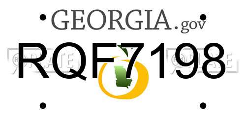 RQF7198 Georgia License Plate