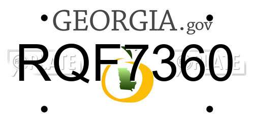 RQF7360 Georgia License Plate