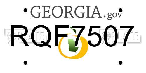 RQF7507 Georgia License Plate