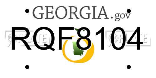 RQF8104 Georgia License Plate