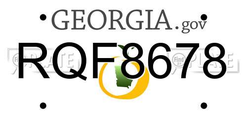 RQF8678 Georgia License Plate