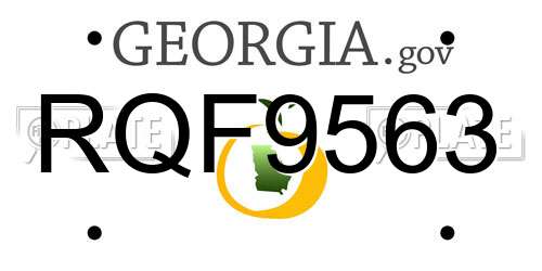 RQF9563 Georgia License Plate