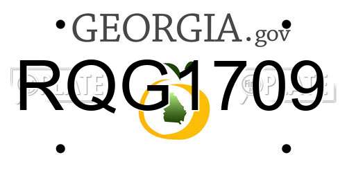 RQG1709 Georgia License Plate