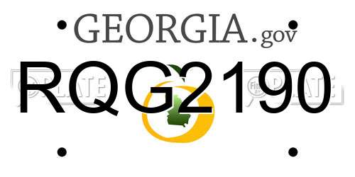 RQG2190 Georgia License Plate