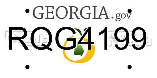 RQG4199 Georgia License Plate