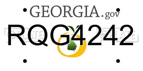 RQG4242 Georgia License Plate