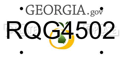 RQG4502 Georgia License Plate