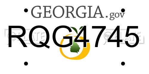 RQG4745 Georgia License Plate