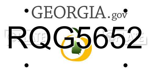 RQG5652 Georgia License Plate