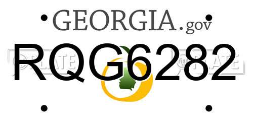 RQG6282 Georgia License Plate