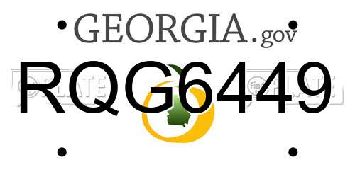 RQG6449 Georgia License Plate