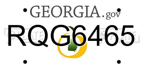 RQG6465 Georgia License Plate