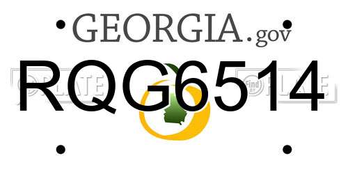 RQG6514 Georgia License Plate