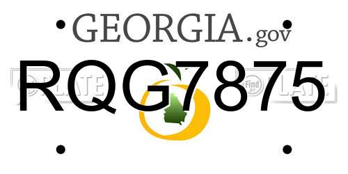 RQG7875 Georgia License Plate