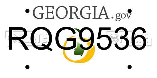 RQG9536 Georgia License Plate