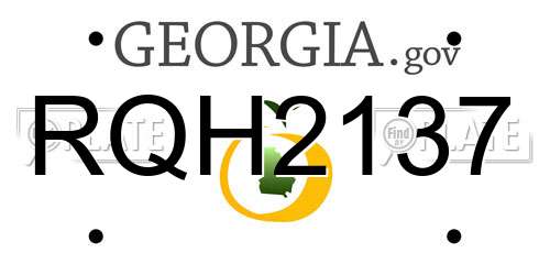 RQH2137 Georgia License Plate