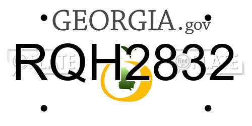 RQH2832 Georgia License Plate