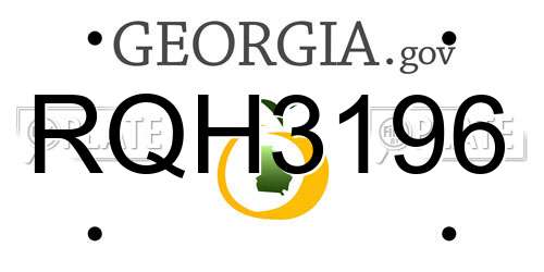 RQH3196 Georgia License Plate
