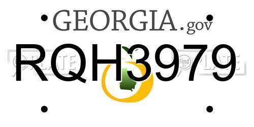 RQH3979 Georgia License Plate