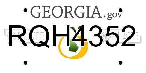 RQH4352 Georgia License Plate