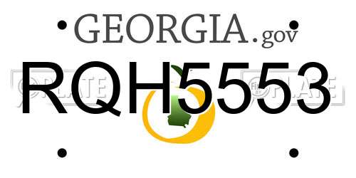 RQH5553 Georgia License Plate